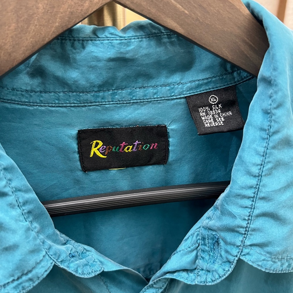 Reputation Long Sleeve Botton down | 100% Silk | Extra Large - Picture 3 of 7